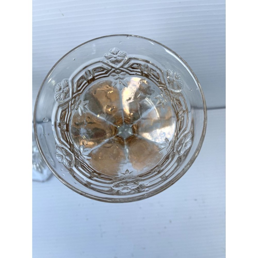 2 Pink Glow Vintage Uranium Etched Depression Glass  Goblets - Picture 4 of 12